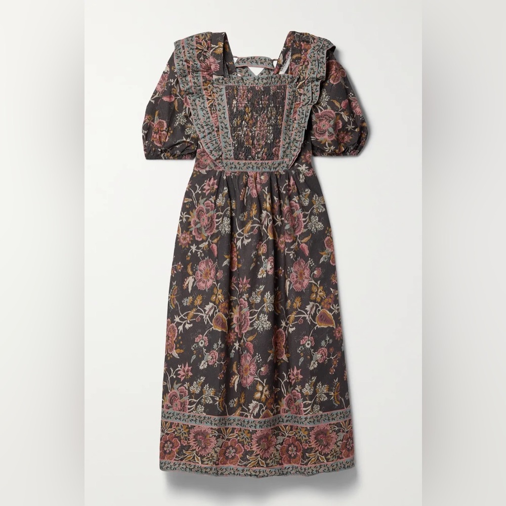 10 🔖 SEA
Tess ruffled smocked floral-print cotton-poplin midi dress - Picture 4 of 6